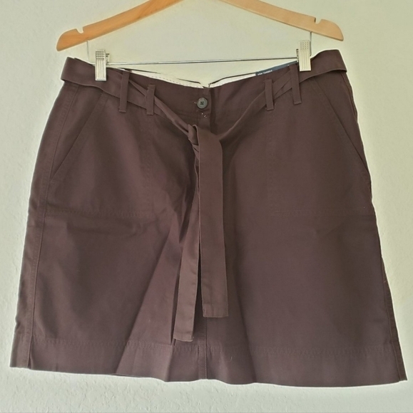 Lands' End Brown Chino Skort Women's 18 Tie Waist Everyday Neutral Casual Summer - Picture 1 of 8